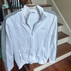 Calvin Klein Lightweight White and Gray Zip up Jacket